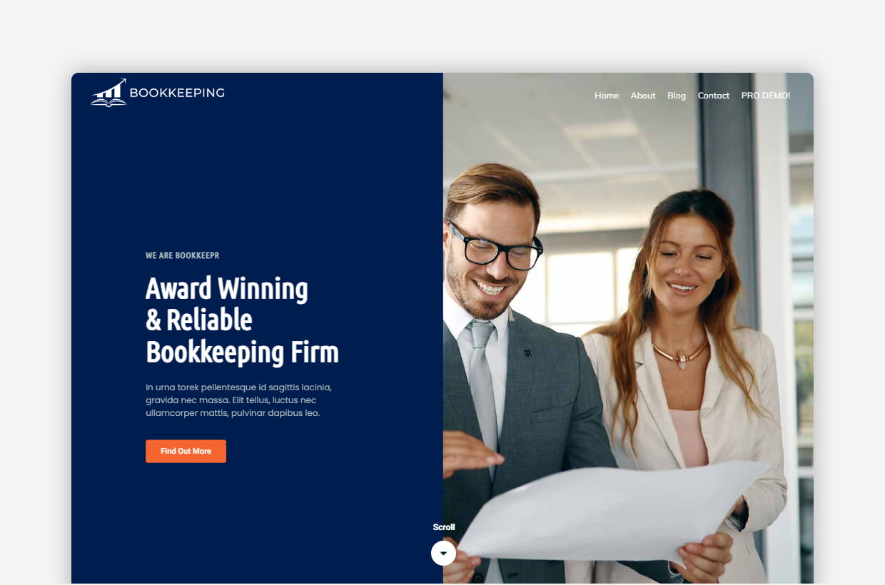 Free Bookkeeping WordPress Theme