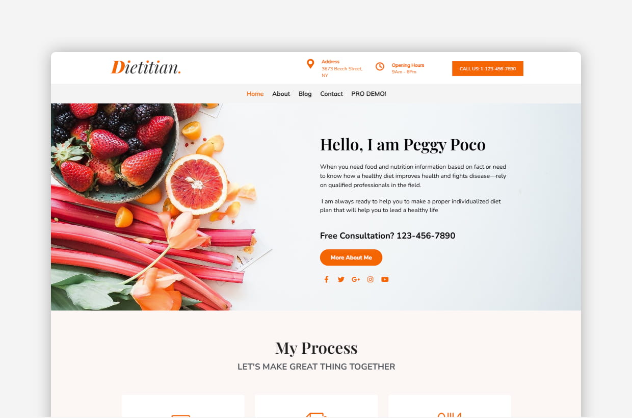 Free Diet & Nutrition WordPress Theme – Dietitian