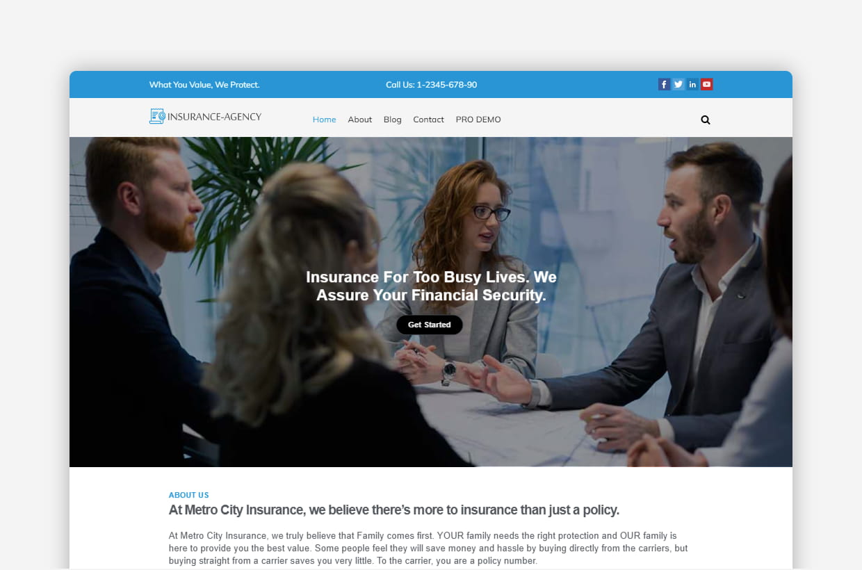 Free Insurance Agency WordPress Theme – Insurance Now