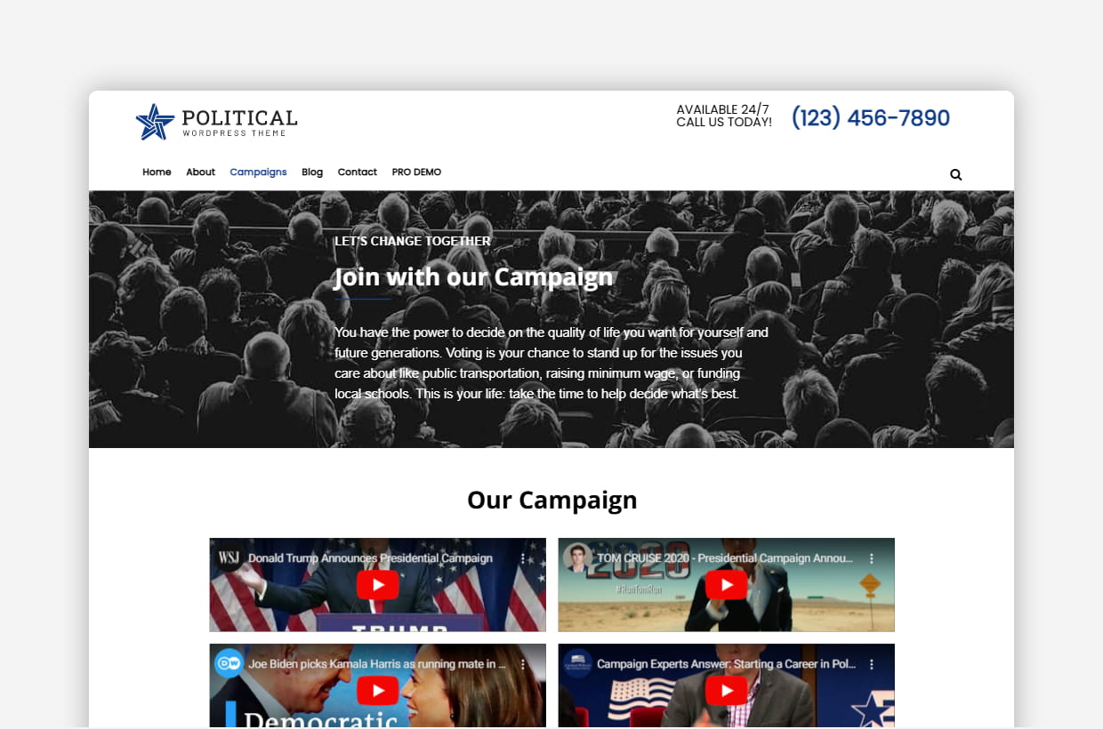 Free Political WordPress Template