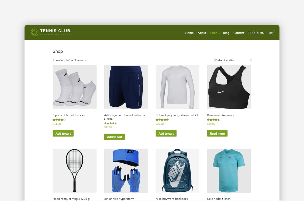 Free Tennis Club WordPress Template