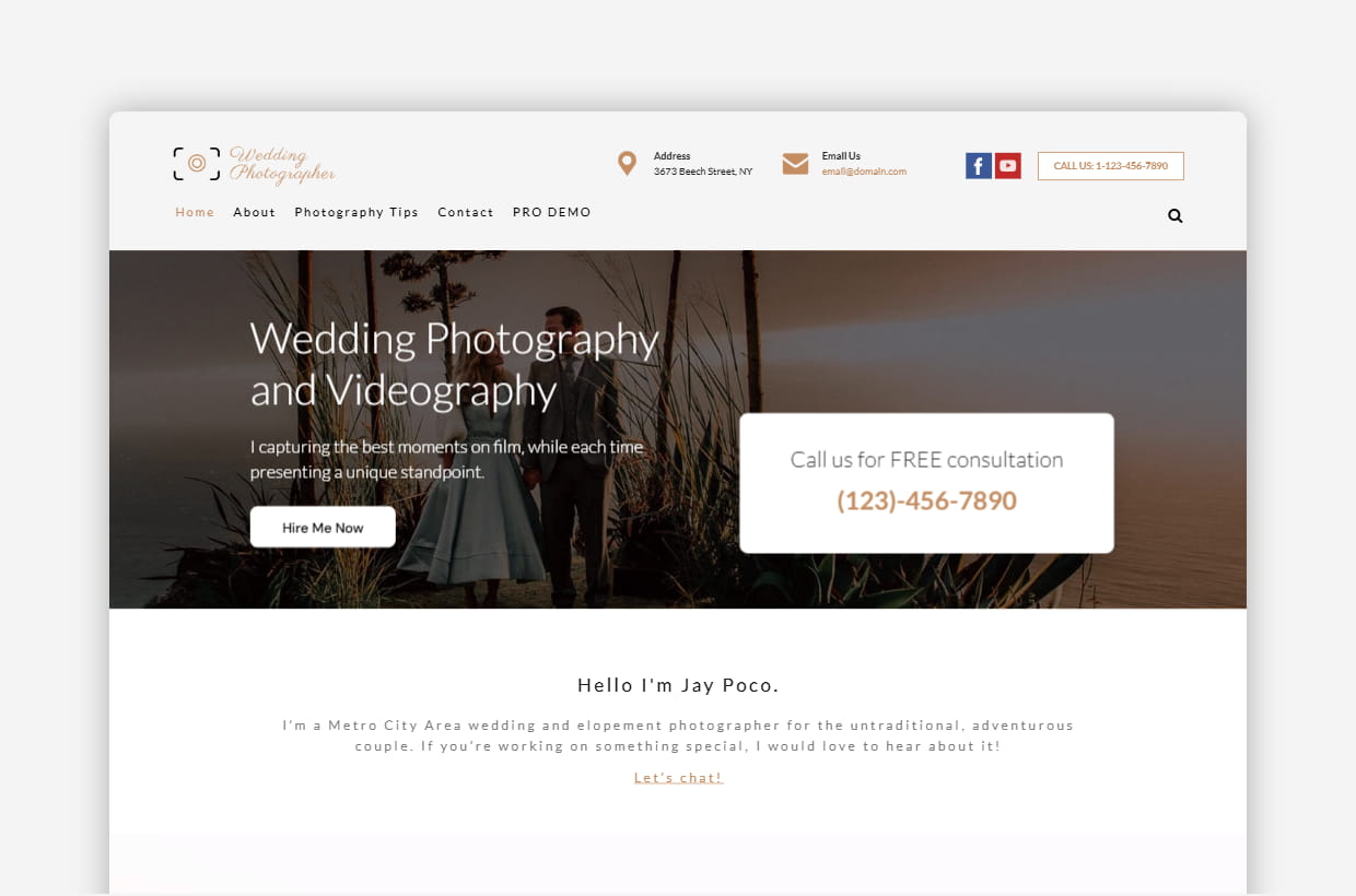 Free Wedding Photographer WordPress Theme – WeddingPhotographer