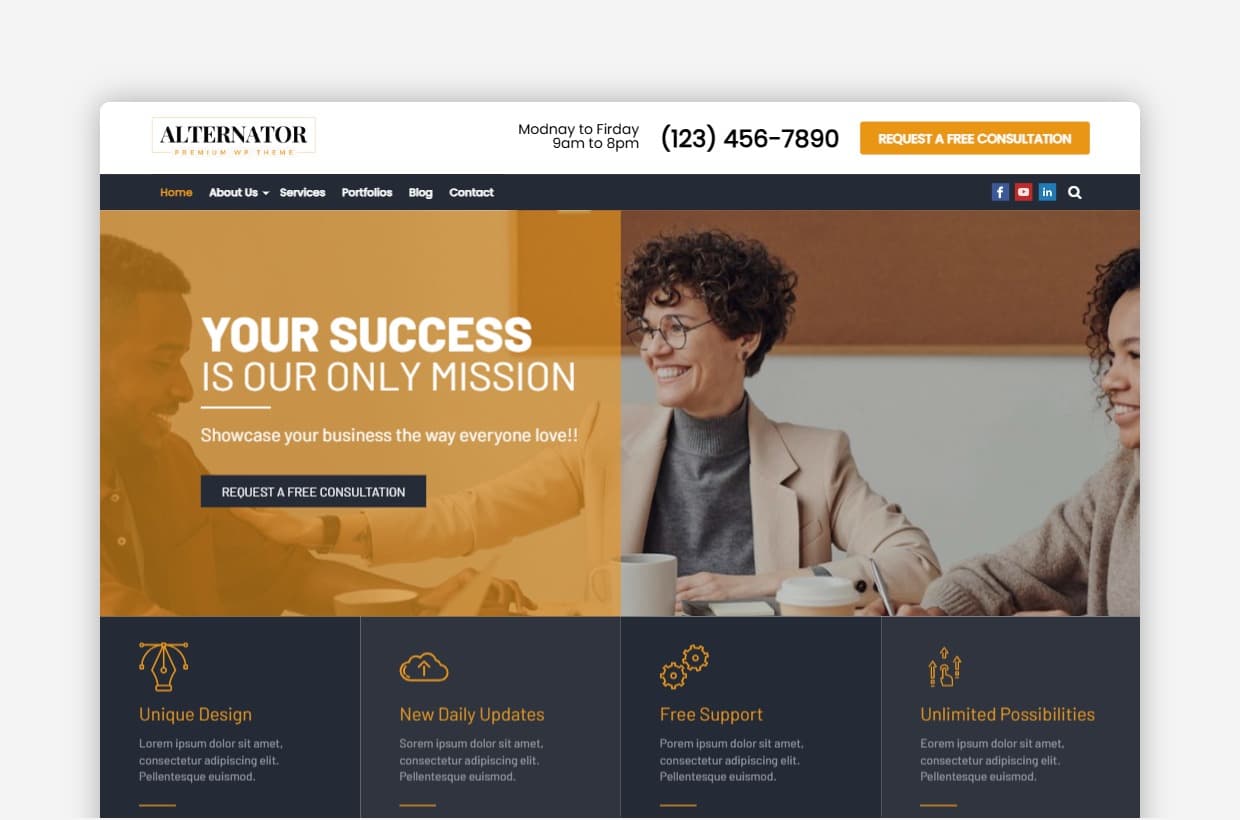 Corporate Multi-purpose Business WordPress Theme – Alternator