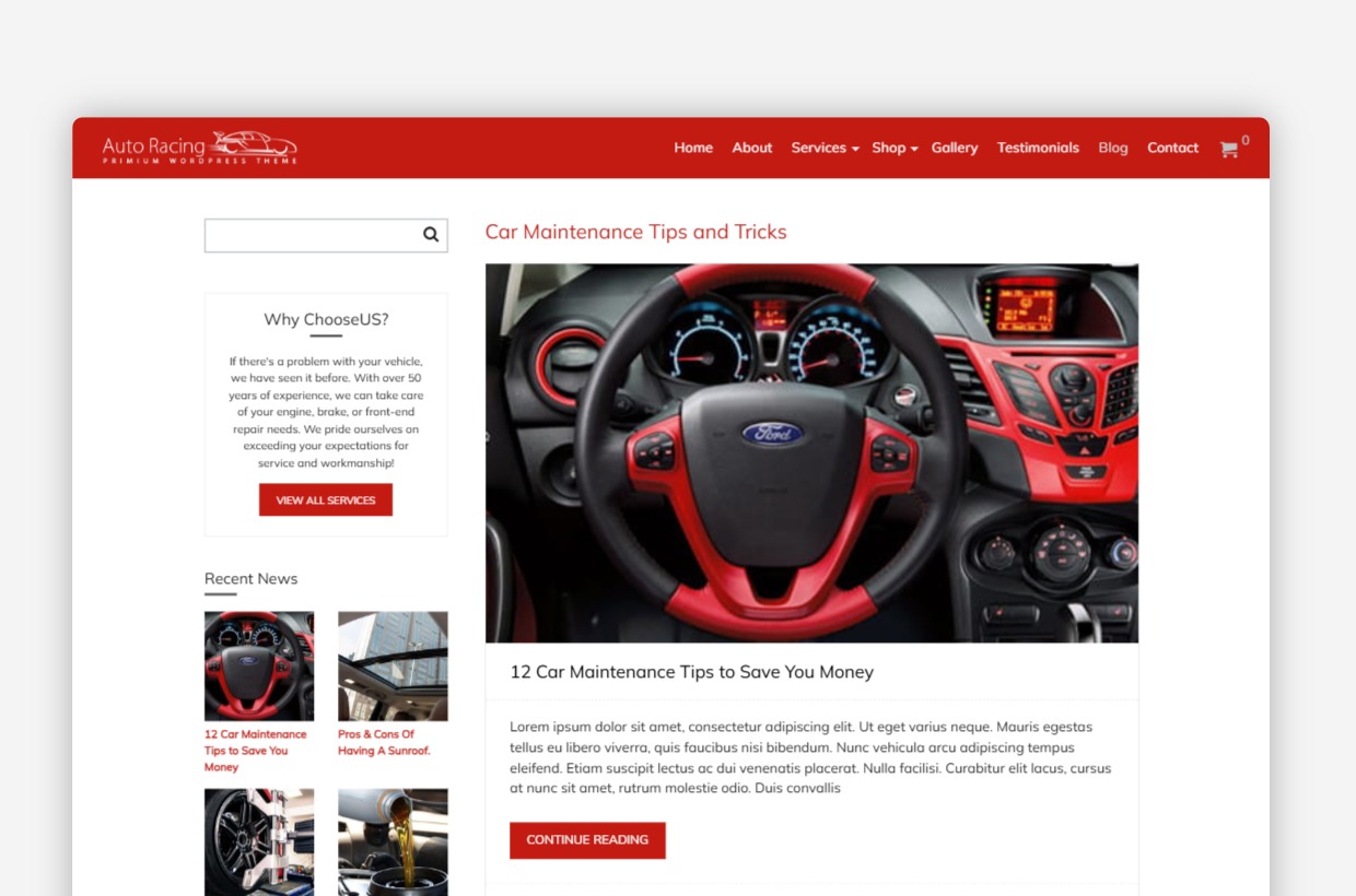 Auto Service WordPress Theme