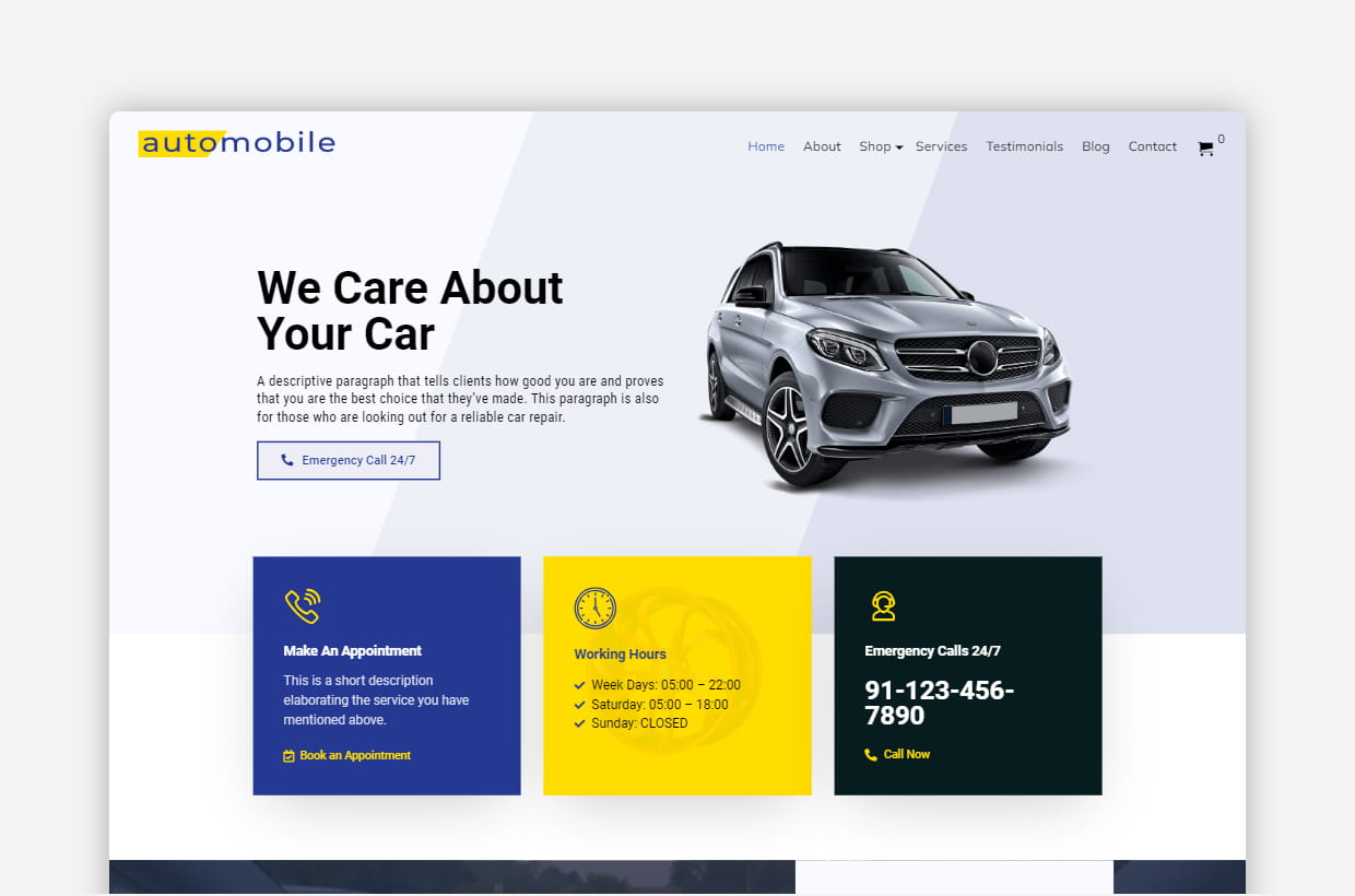 Automobile WordPress Theme - Automobile Pro