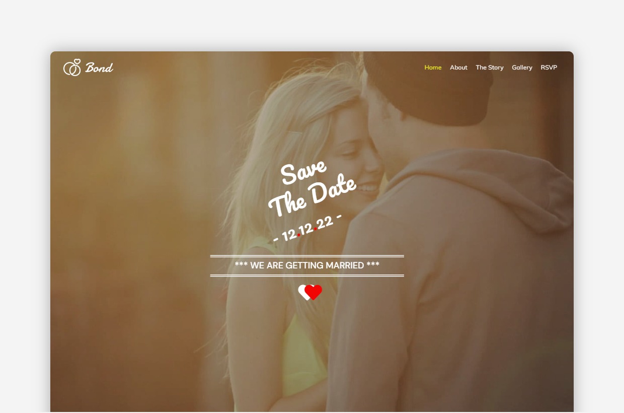 Responsive Wedding WordPress Theme – Bond