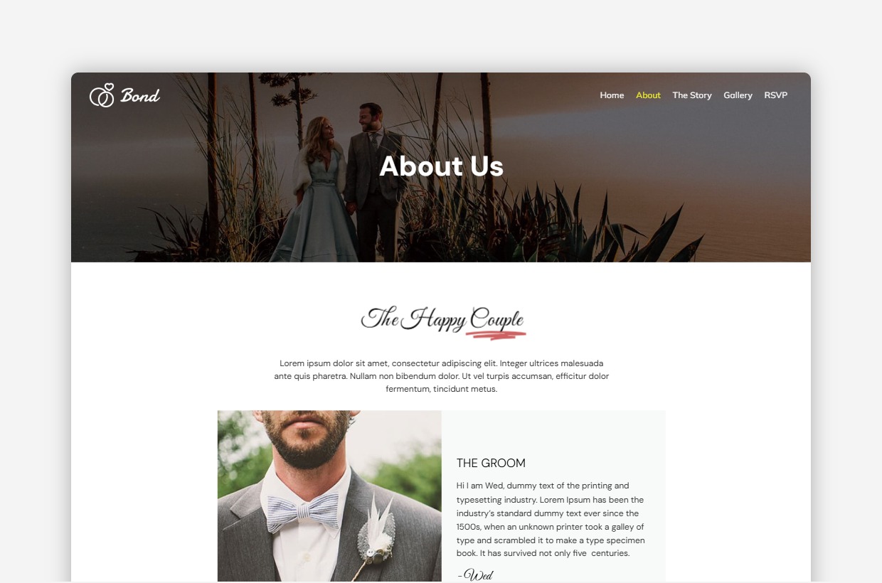 Responsive Wedding WP Theme