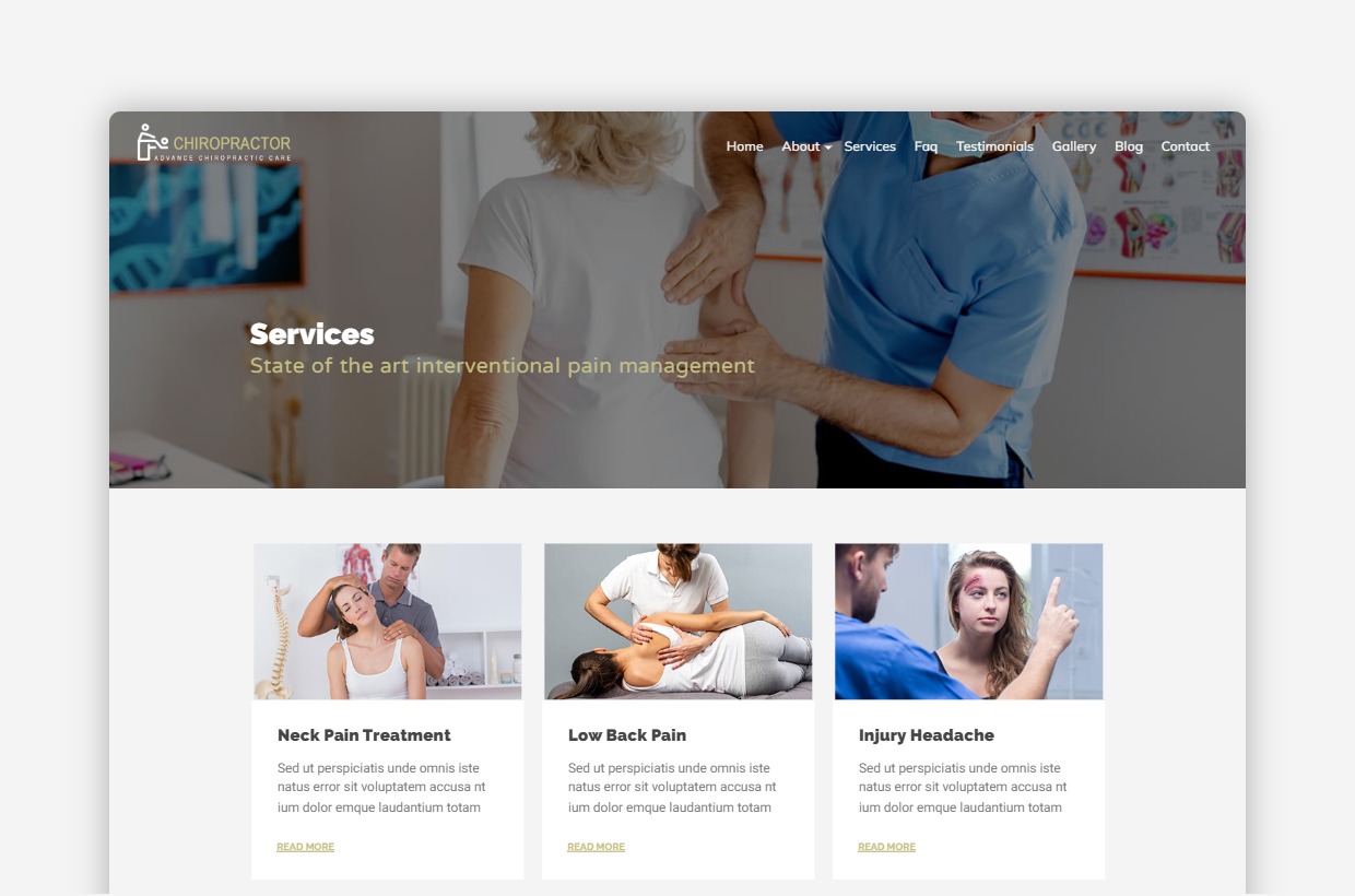 Chiropractor WordPress Template