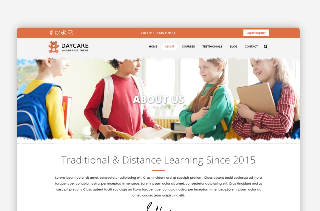 Daycare WP Theme