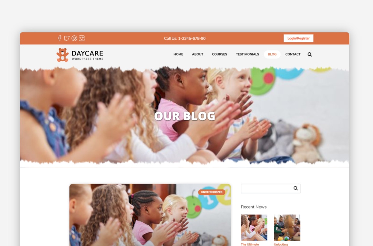 Babysitting WordPress Theme