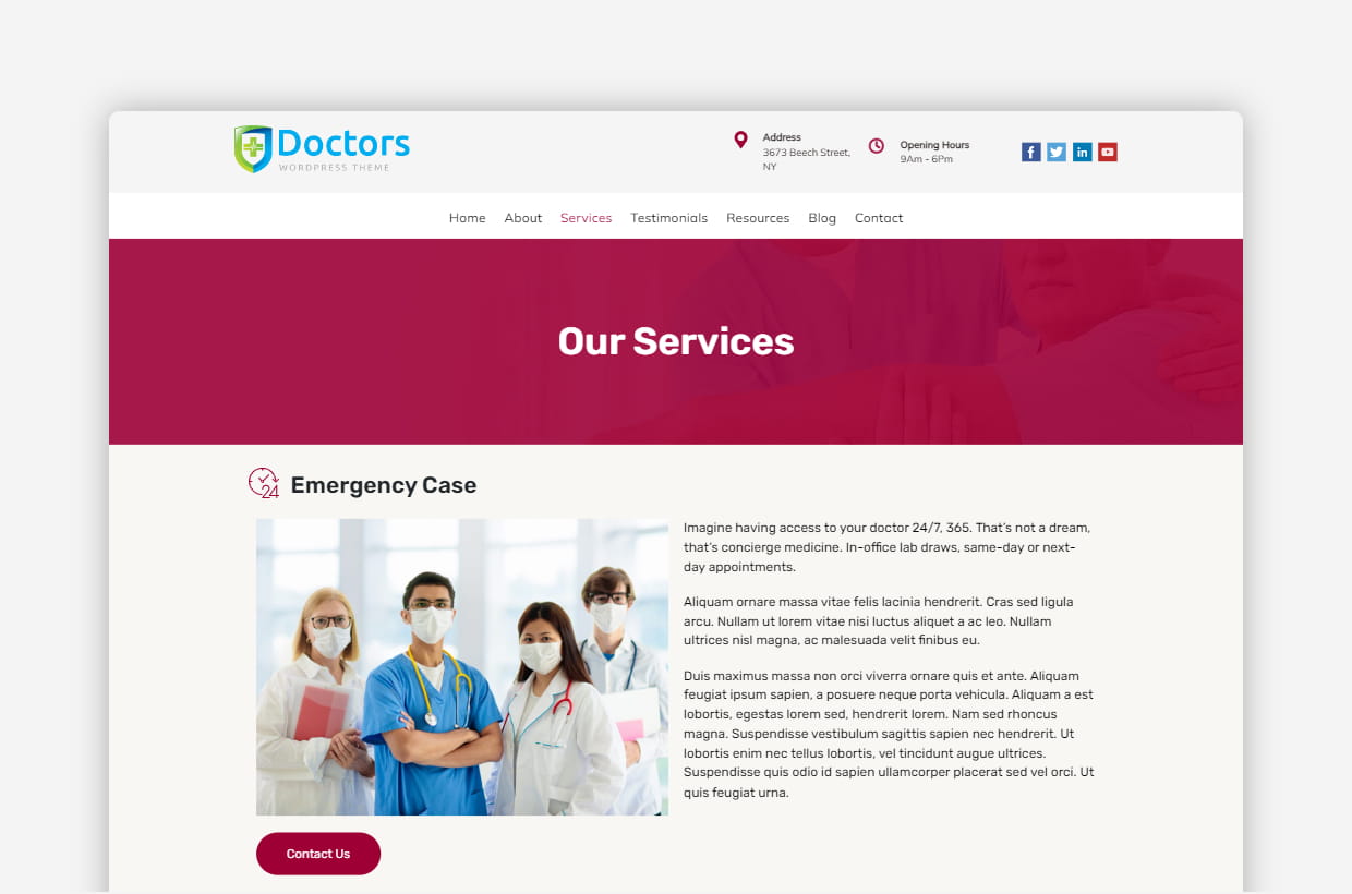 premium doctor appointment wordpress template