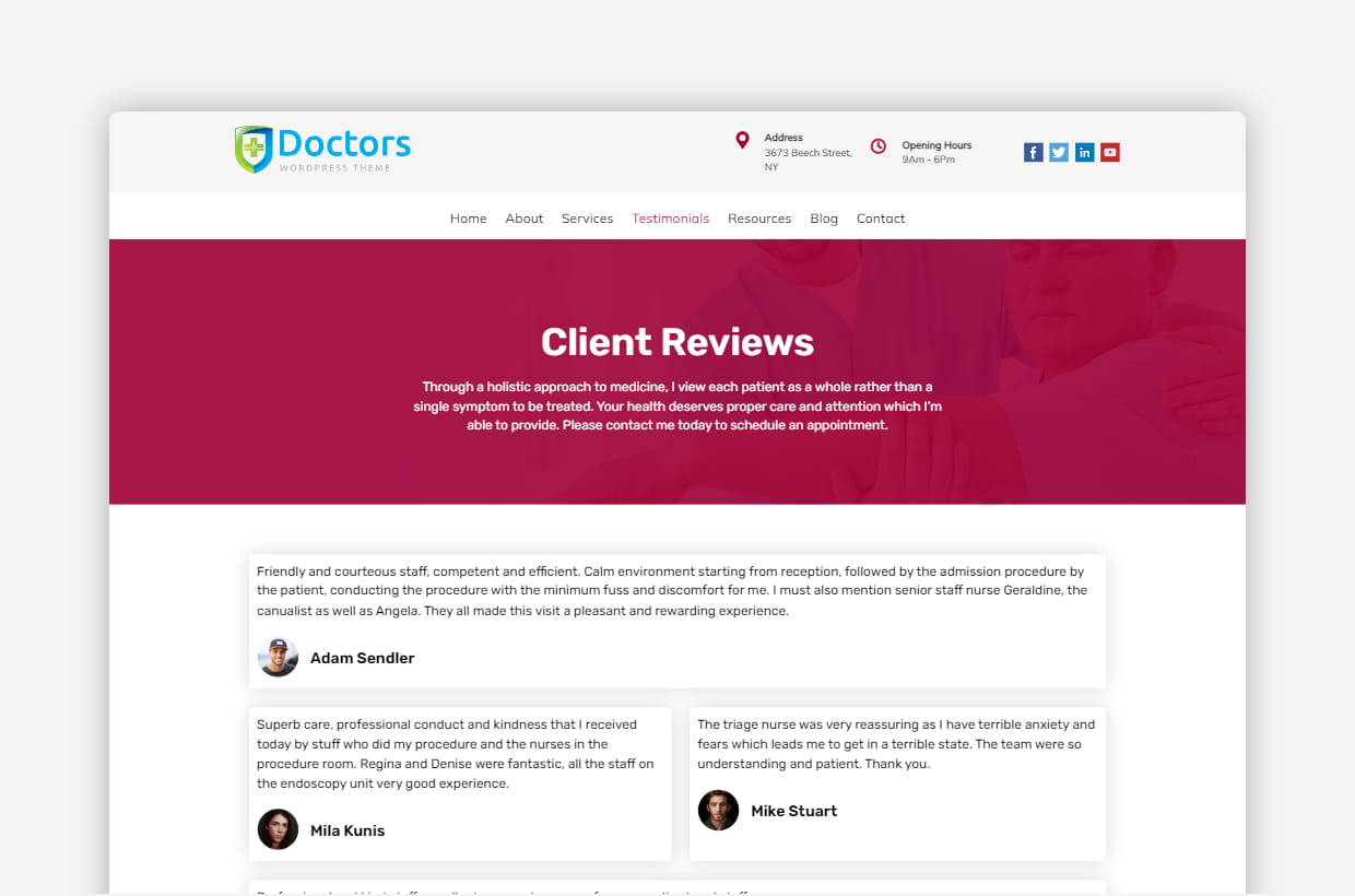 premium doctor appointment wp template