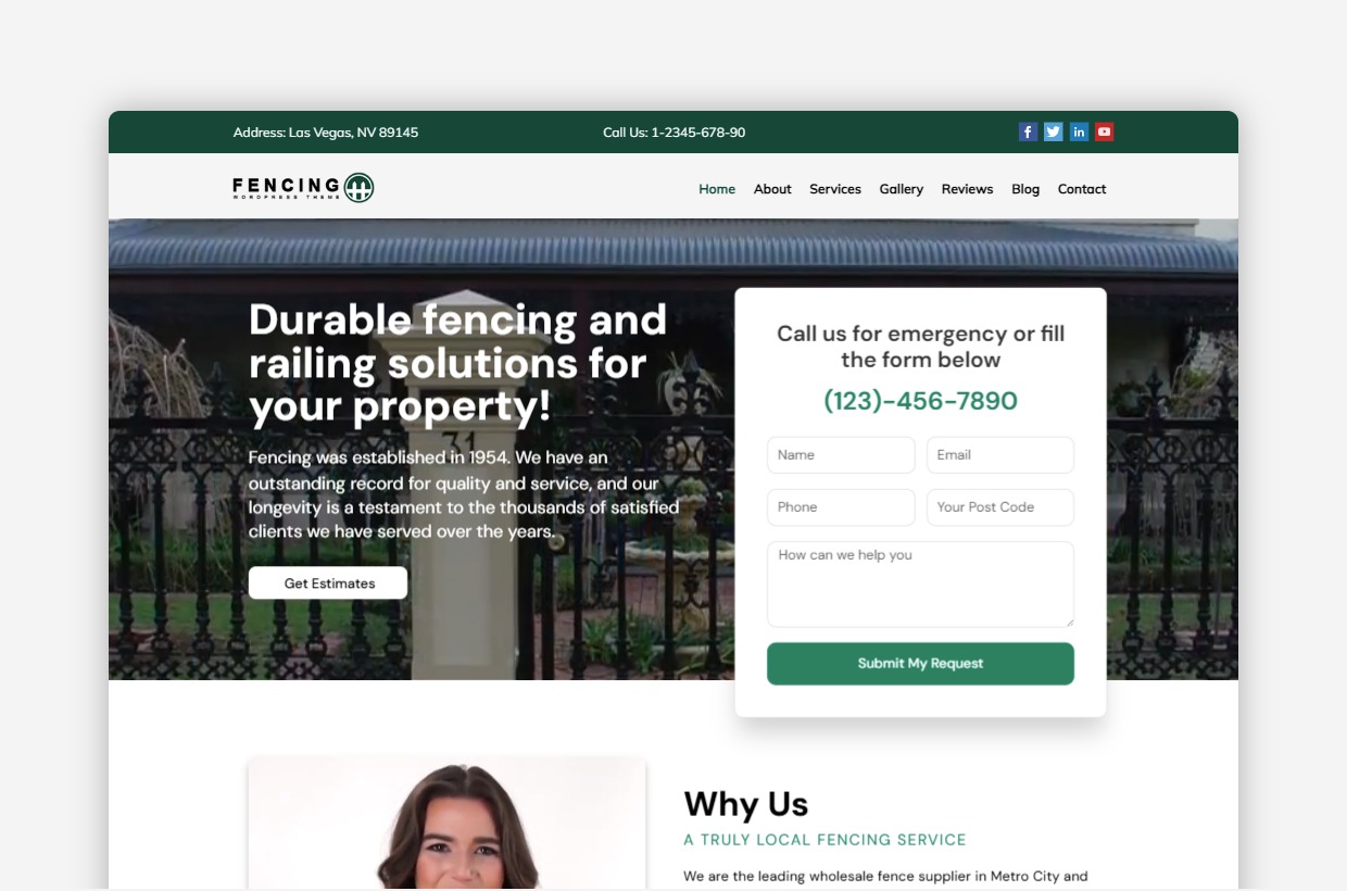 Fencing Service WordPress Theme – Fencing