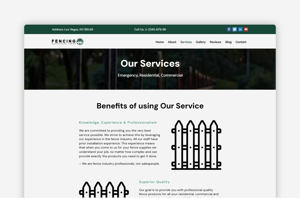 Fencing Service WordPress Template