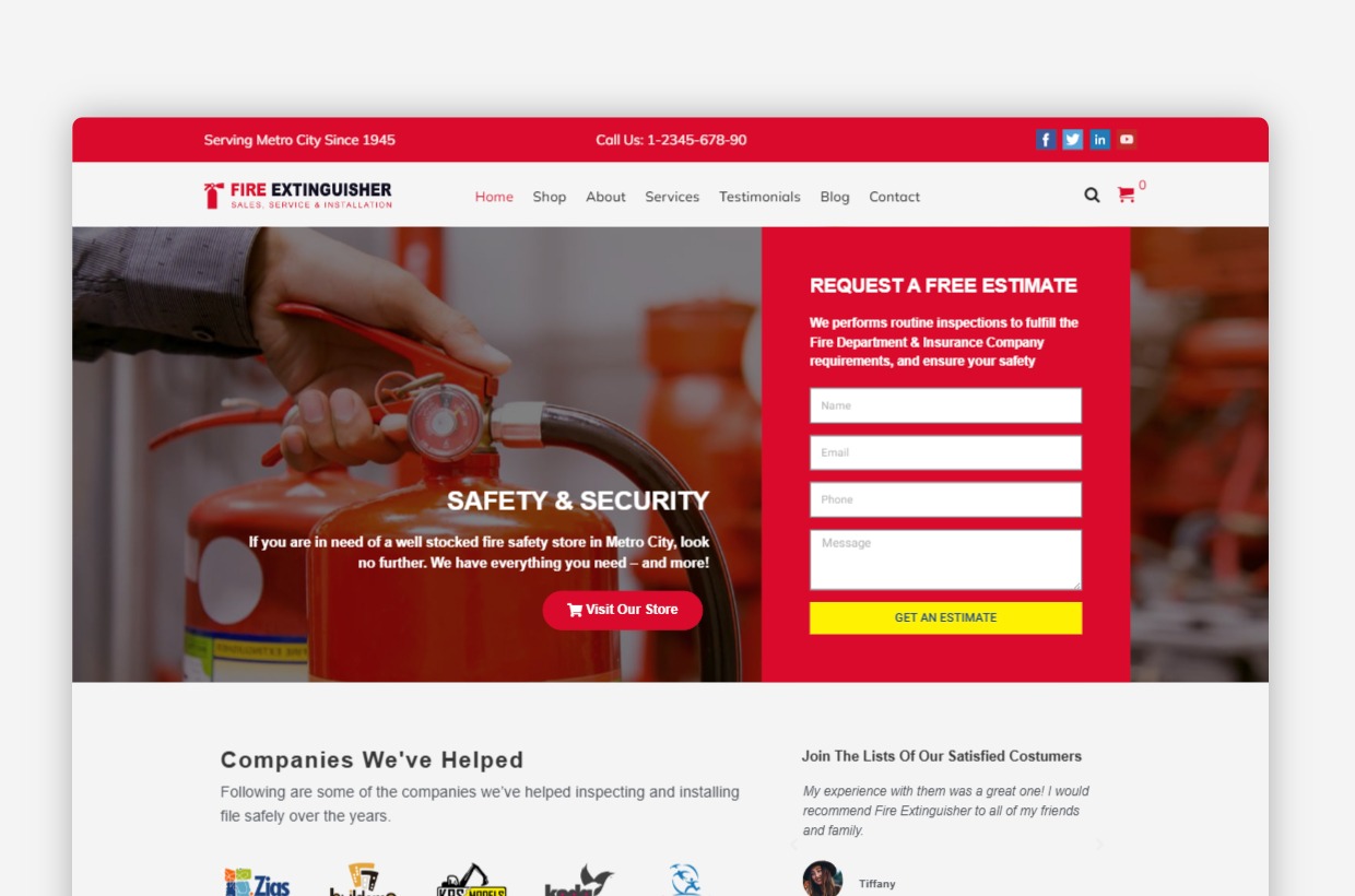 Fire Extinguisher WordPress Theme