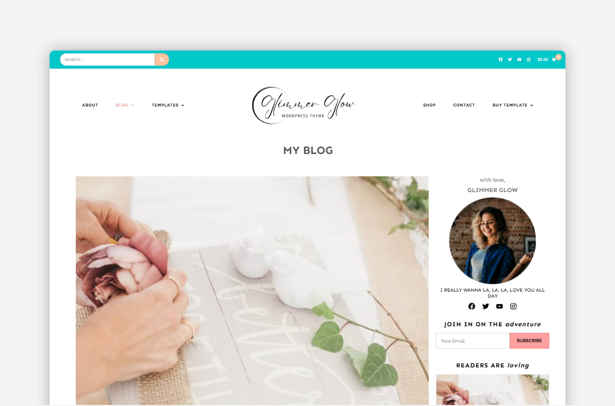 premium blog & shop wordpress template