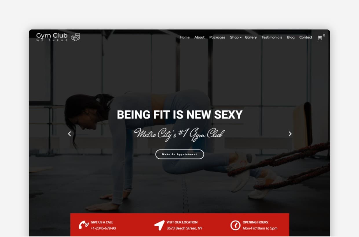 Gym and Fitness WordPress Theme – GymClub