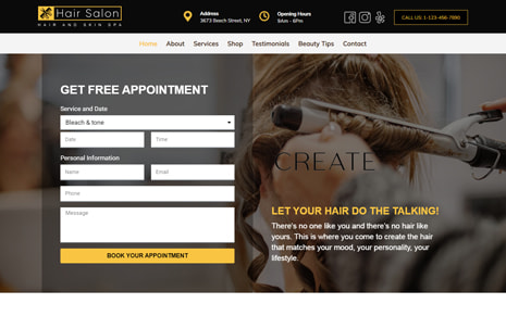 Hair Salon WordPress Theme - Hair-Salon Pro By TallyThemes