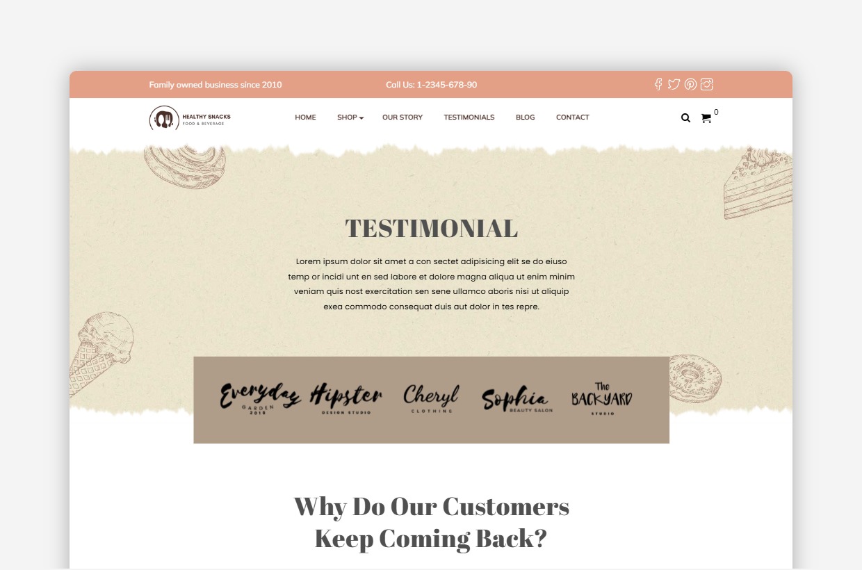 Cafe WP Template