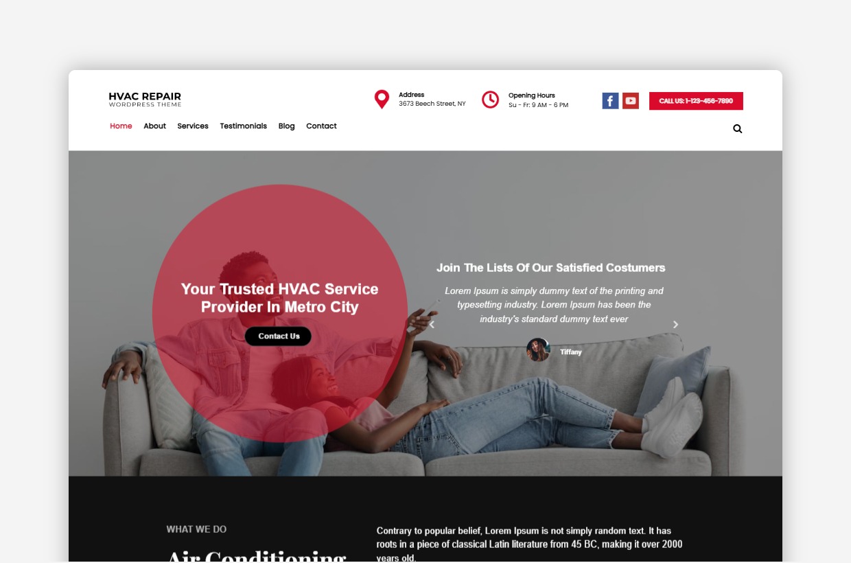 HVAC Repair WordPress Theme : Website Template For HVAC Professionals