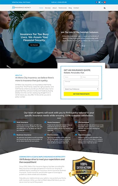 Insurance Agency WordPress Theme – Insurance Now Pro