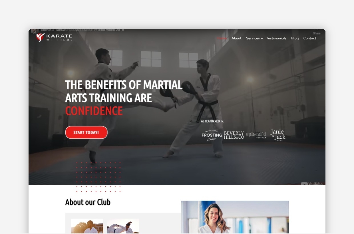 Karate WordPress Theme: Best Martial Arts WordPress