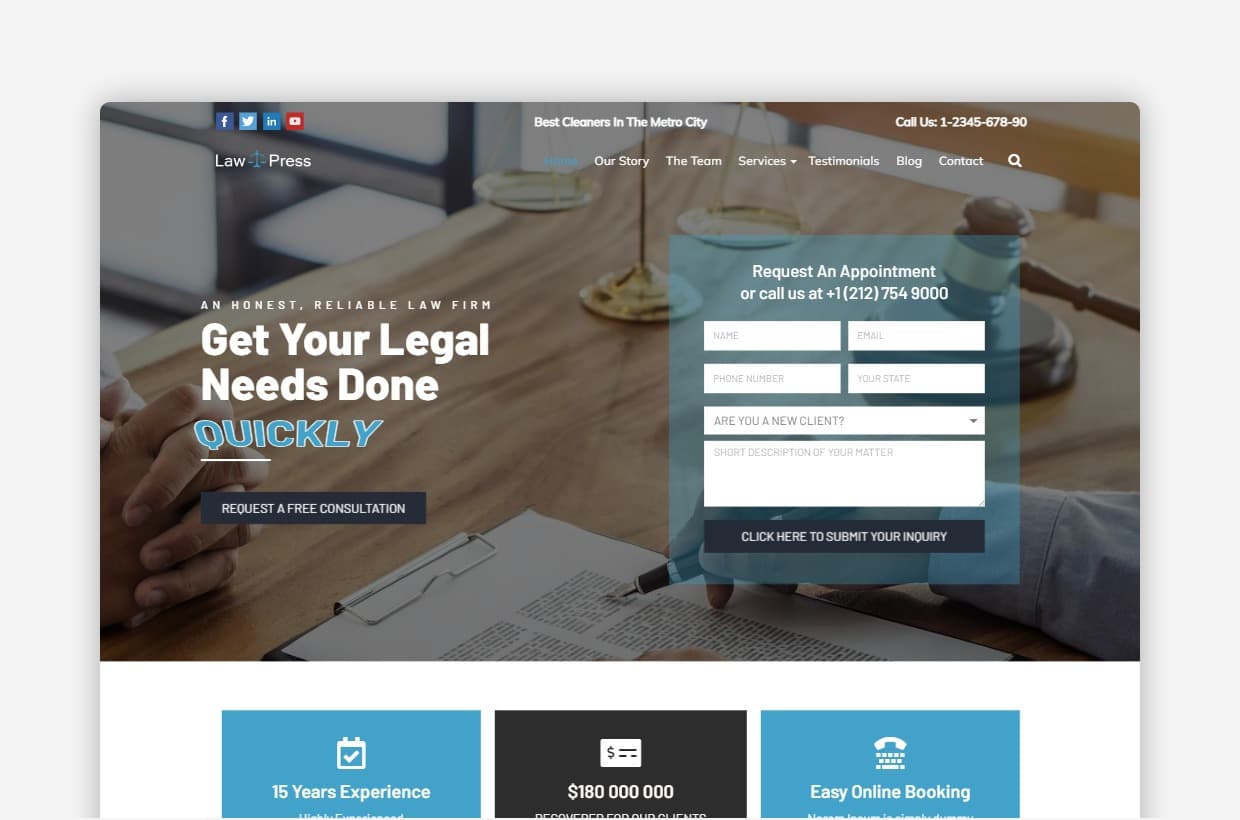 LawPress Law Firm WordPress Theme