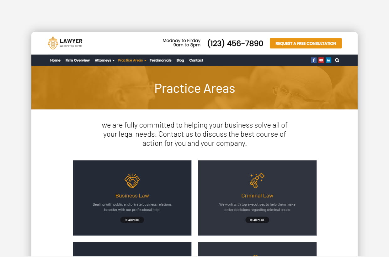 premium law firm wp template