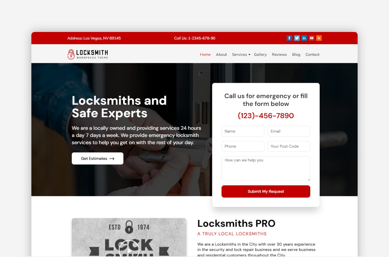 Locksmith WordPress Theme - Locksmith Pro