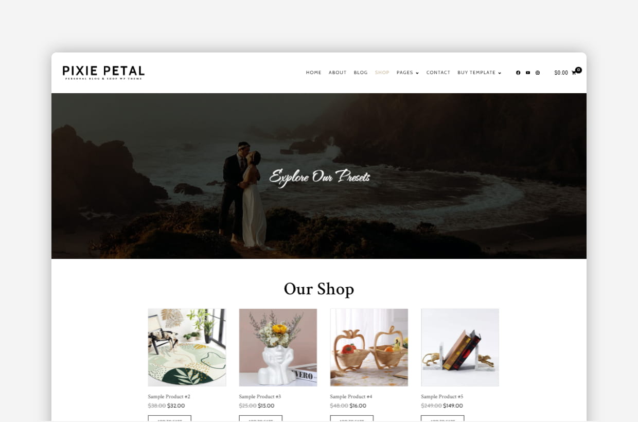 premium blog & shop wp template