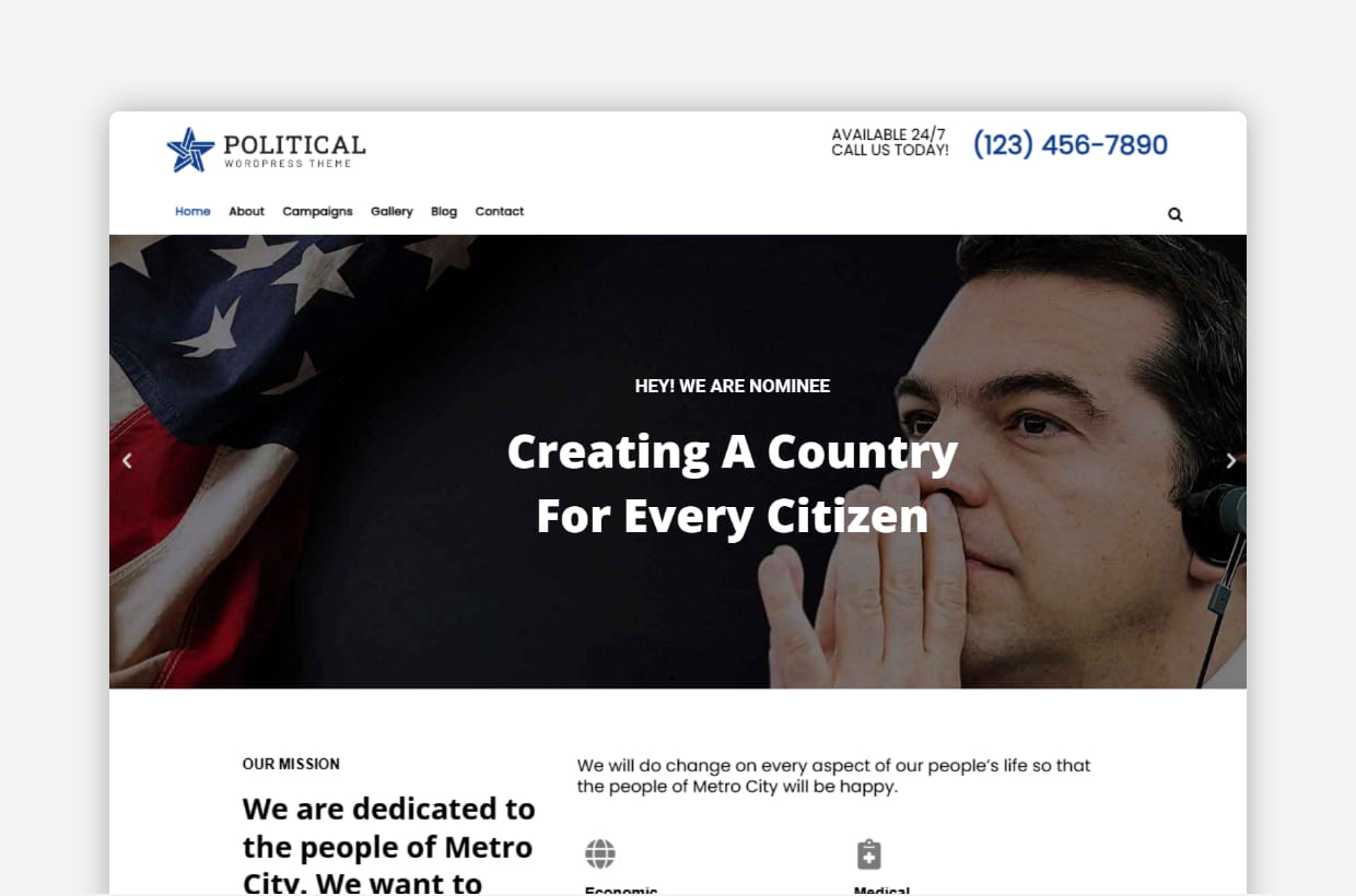 Political WordPress theme - Political Pro
