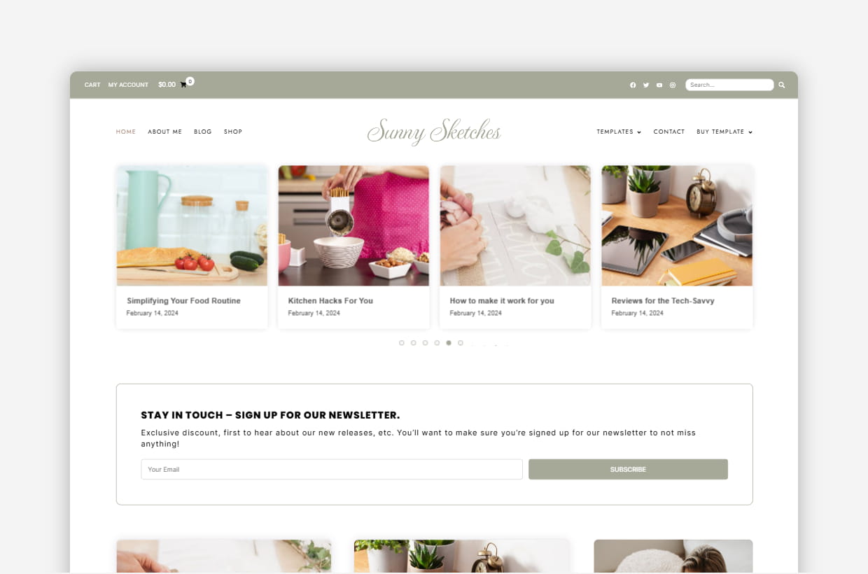 Sunny Sketches – WordPress Blog & Shop Theme