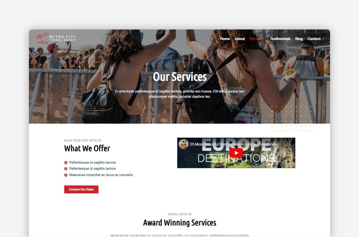 Travel Agency WordPress Template