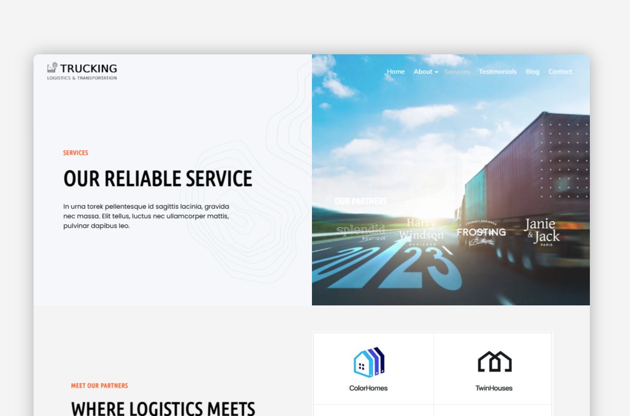 Trucking WordPress Template