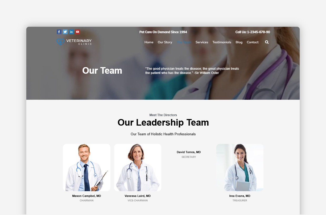 Veterinary Clinic WordPress Template