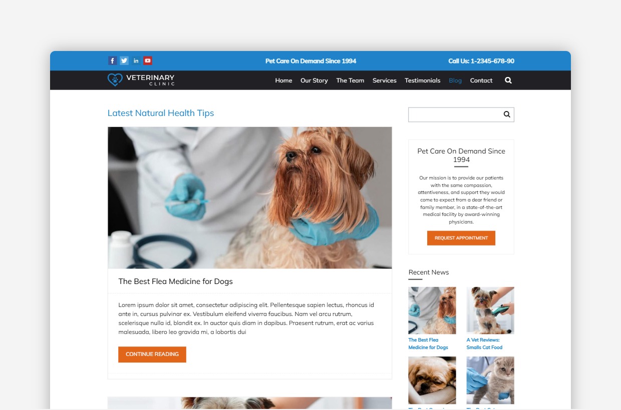 Pets Care WordPress Theme